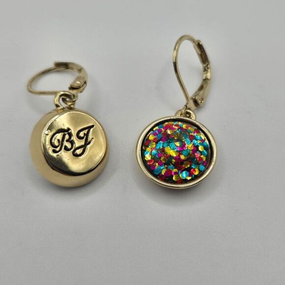 Betsey Johnson Liz Claiborne Rainbow Sparkle Bib Necklace Earrings Gold Tone Set - Picture 11 of 12